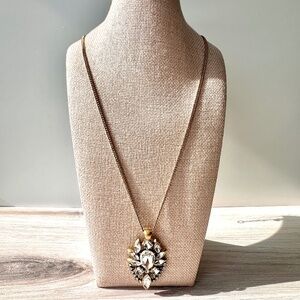 J. Crew Pendant Necklace | Gold-Tone | Rhinestone